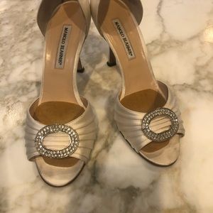 Manolo Blahnik White Formal Heels